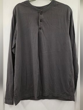 Tailor Vintage Men's Long Sleeve Henley Shirt - Gray